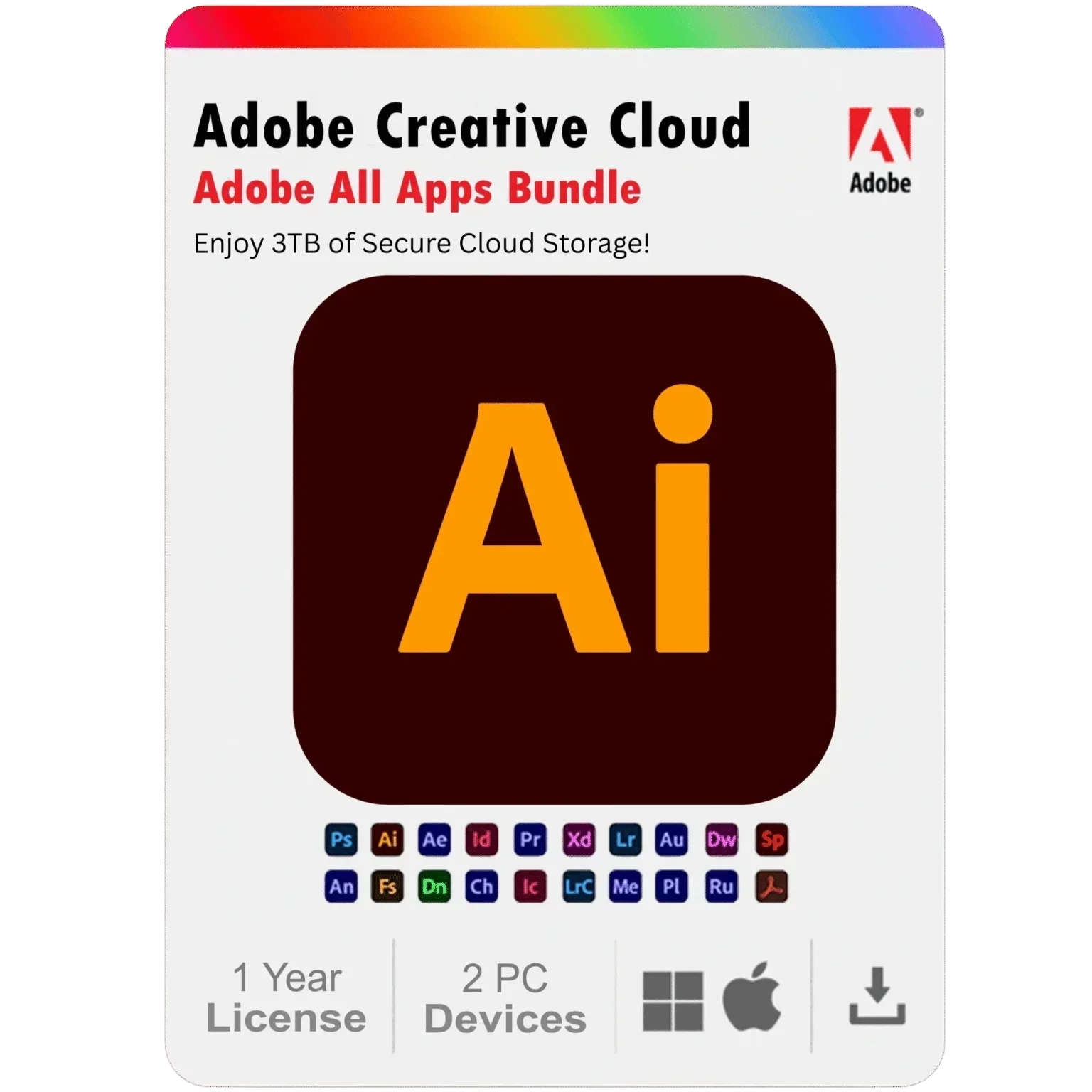 Adobe Illustrator 2025 1 Year Subscription For Windows And Mac 2PC