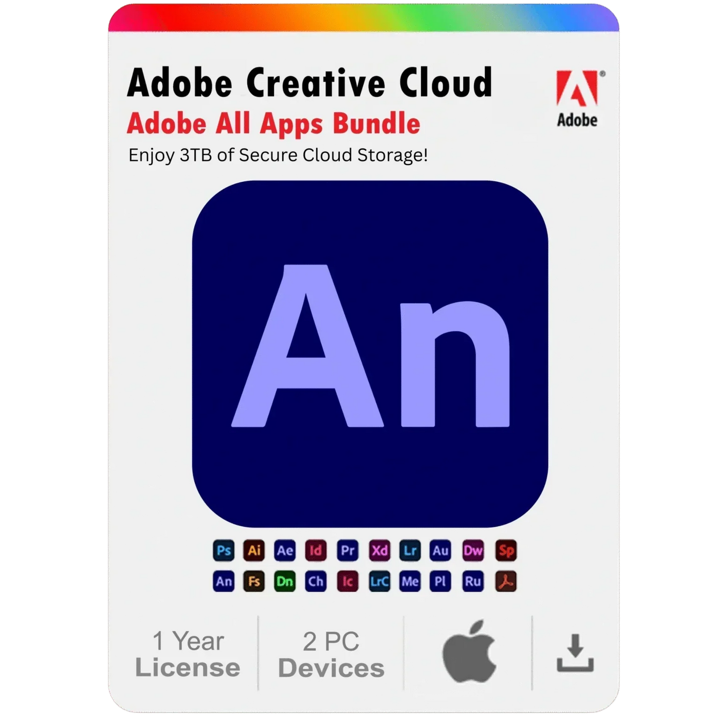 Adobe Animate 2025 – 1 Year Subscription for Mac (2 Devices)